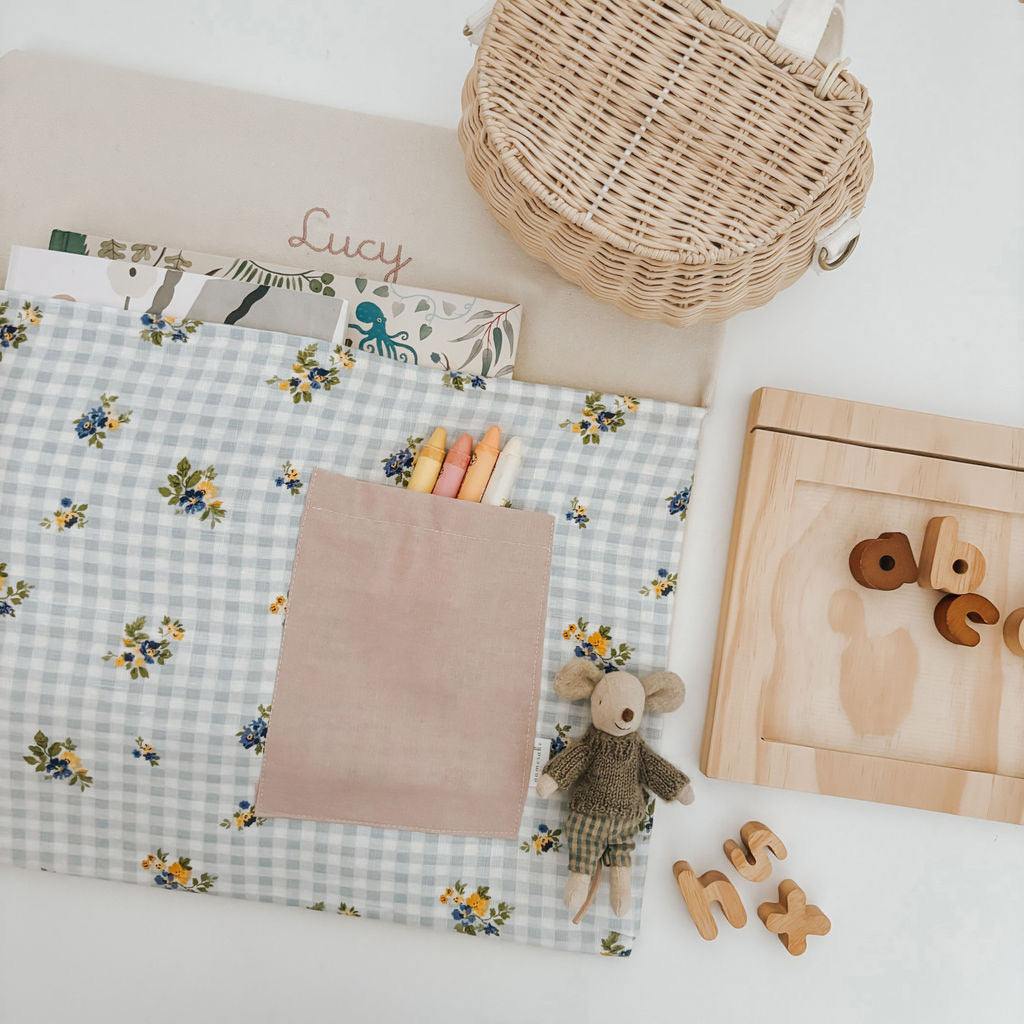 Personalised Chair Bag - Floral Gingham - Image 5