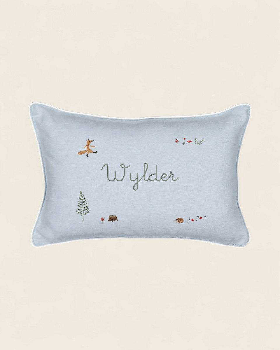 Woodland Friendly Fox Keepsake Linen Cushion - Image 3