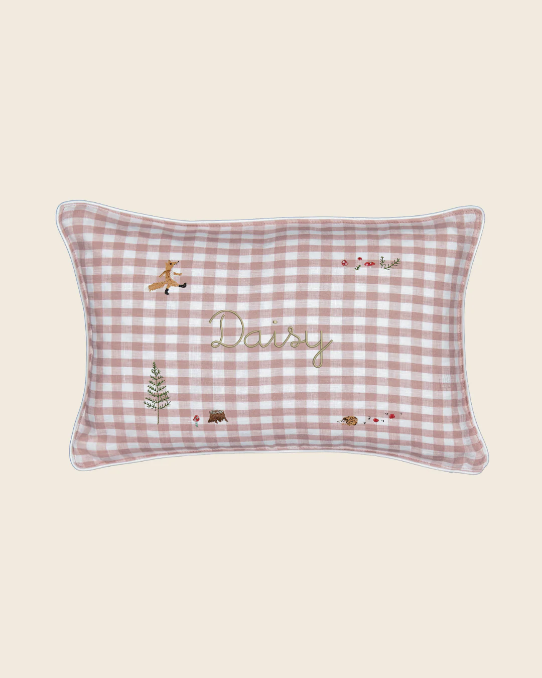 Woodland Friendly Fox Keepsake Linen Cushion - Image 5