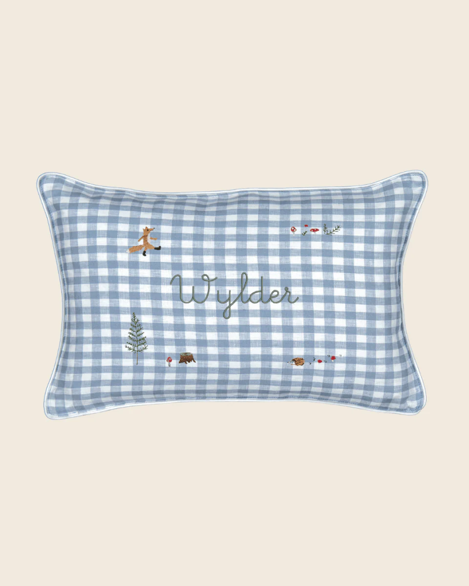 Woodland Friendly Fox Keepsake Linen Cushion - Image 6